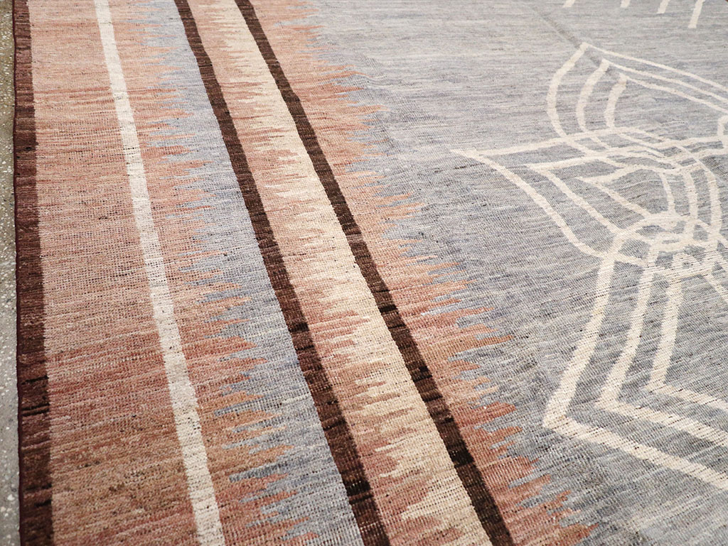 Modern Deco Inspired Khotan Carpet, No.32607 - Gsblank