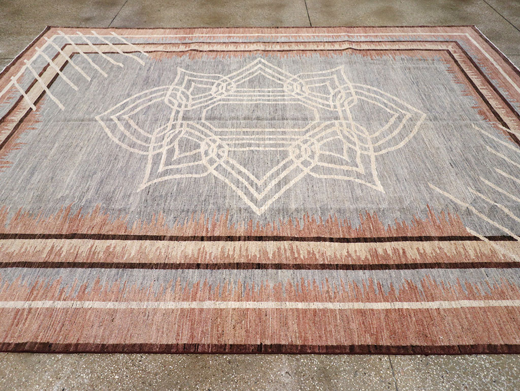 Modern Deco Inspired Khotan Carpet, No.32607 - Gsblank