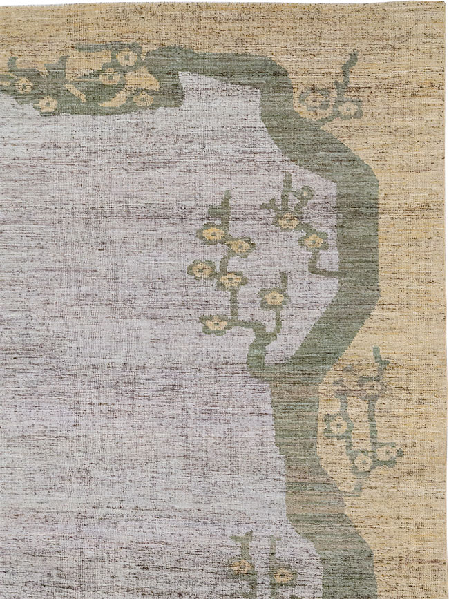 Modern East Turkestan Khotan Room Size Carpet, No.32608 - Gsblank