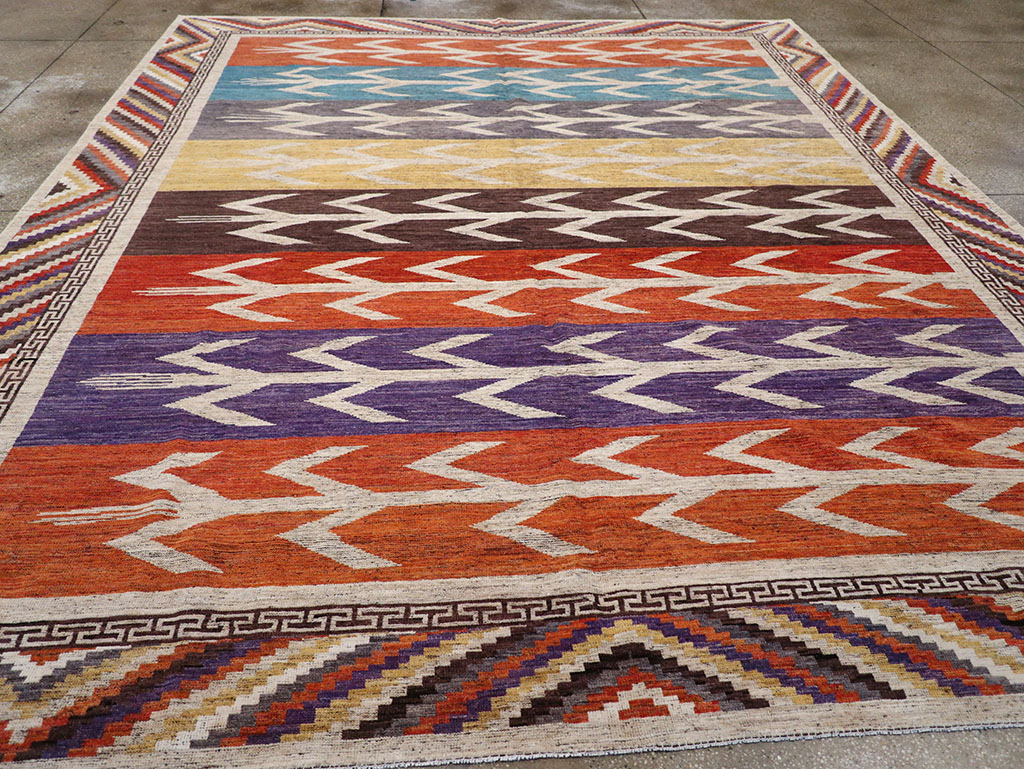 Modern East Turkestan Khotan Room Size Carpet, No.32610 - Gsblank