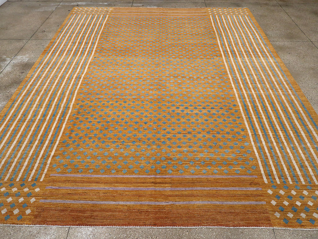 Contemporary East Turkestan Khotan Room Size Carpet, No.32611 - Gsblank