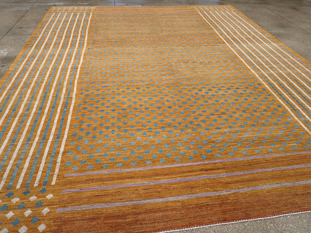 Contemporary East Turkestan Khotan Room Size Carpet, No.32611 - Gsblank