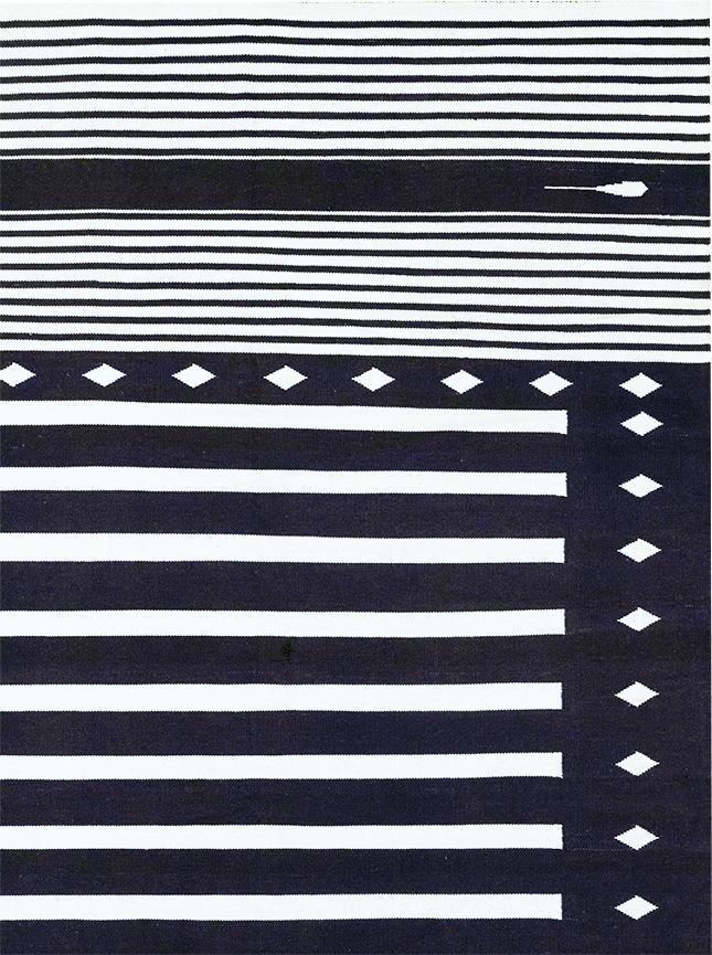 Modern Indian Flatweave Dhurrie Large Carpet, No.32612 - Gsblank