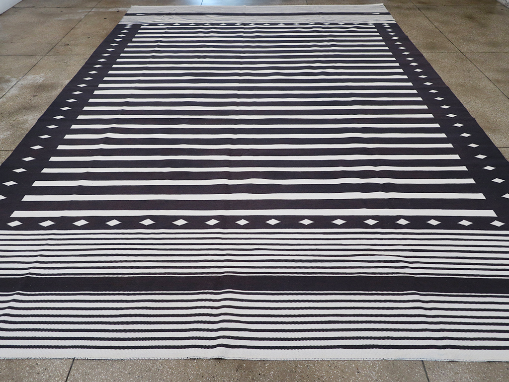 Modern Indian Flatweave Dhurrie Large Carpet, No.32612 - Gsblank