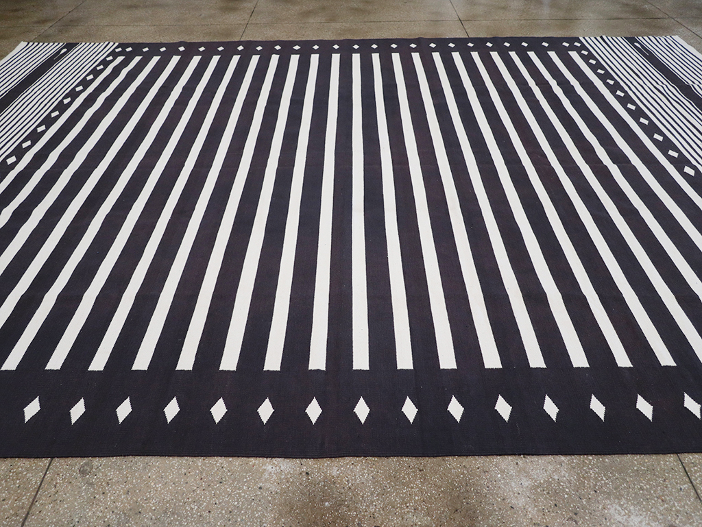 Modern Indian Flatweave Dhurrie Large Carpet, No.32612 - Gsblank