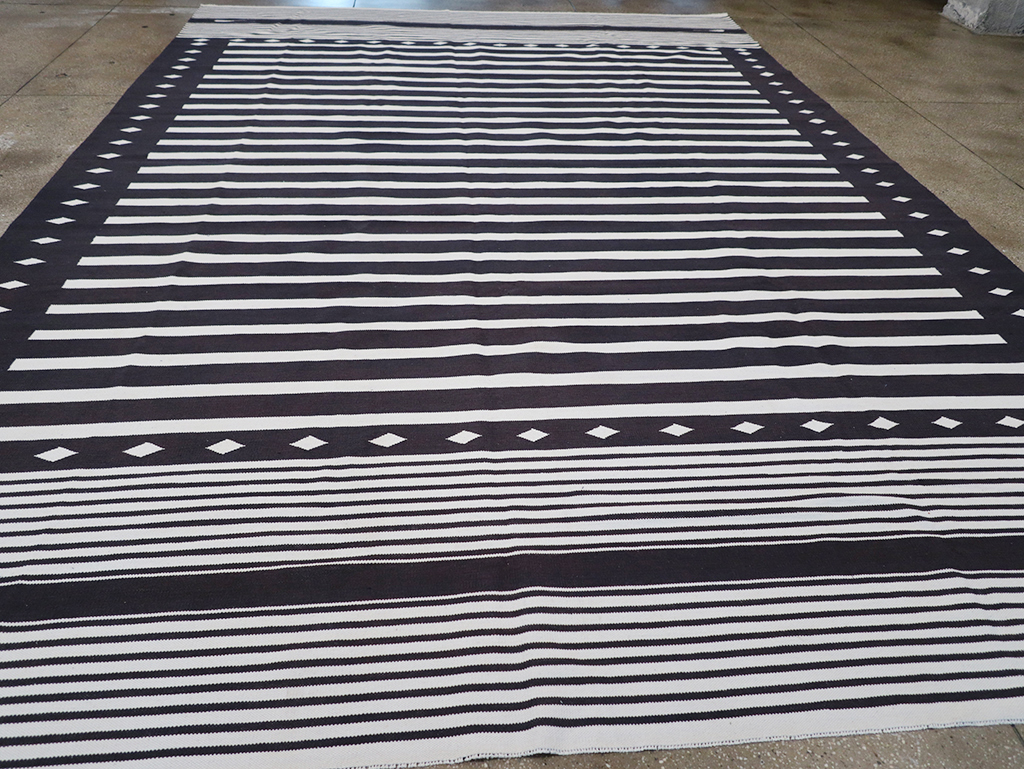 Modern Indian Flatweave Dhurrie Large Carpet, No.32612 - Gsblank