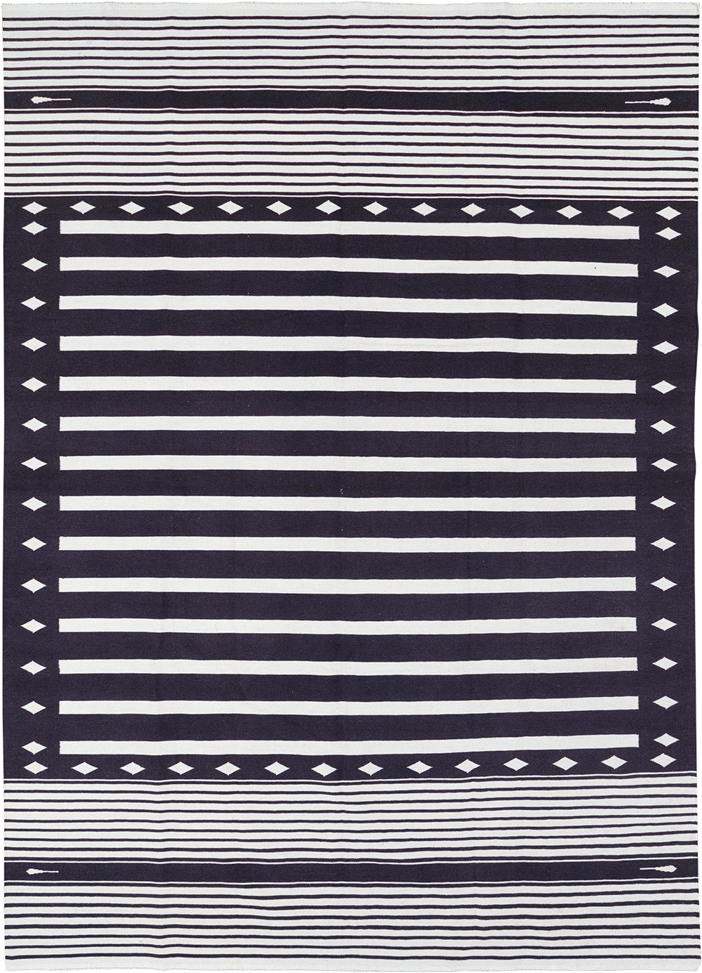 Modern Indian Flatweave Dhurrie Room Size Carpet, No.32613 - Gsblank