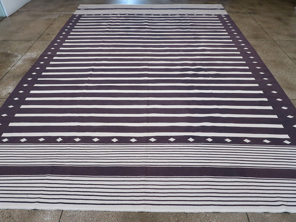 Modern Indian Flatweave Dhurrie Large Carpet, No.32614 - Gsblank
