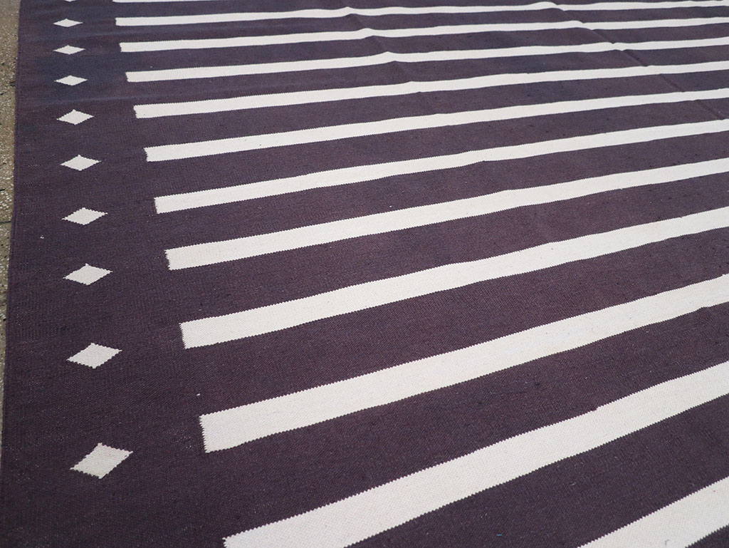 Modern Indian Flatweave Dhurrie Large Carpet, No.32614 - Gsblank