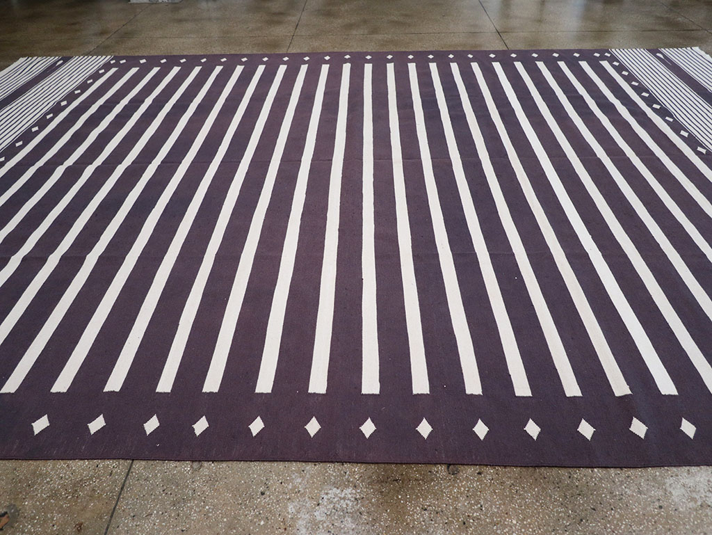 Modern Indian Flatweave Dhurrie Large Carpet, No.32614 - Gsblank