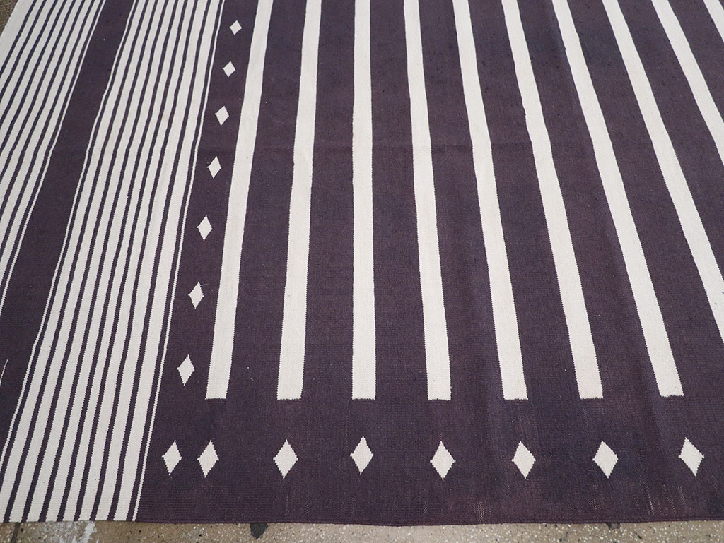 Modern Indian Flatweave Dhurrie Large Carpet, No.32614 - Gsblank