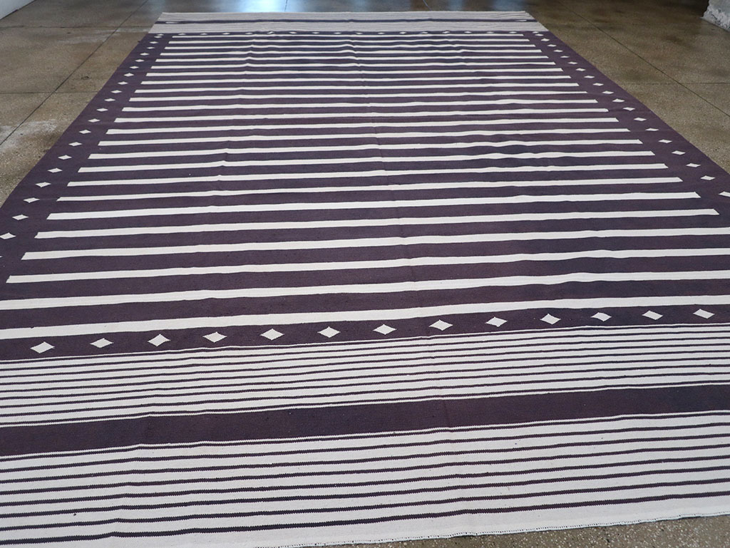 Modern Indian Flatweave Dhurrie Large Carpet, No.32614 - Gsblank