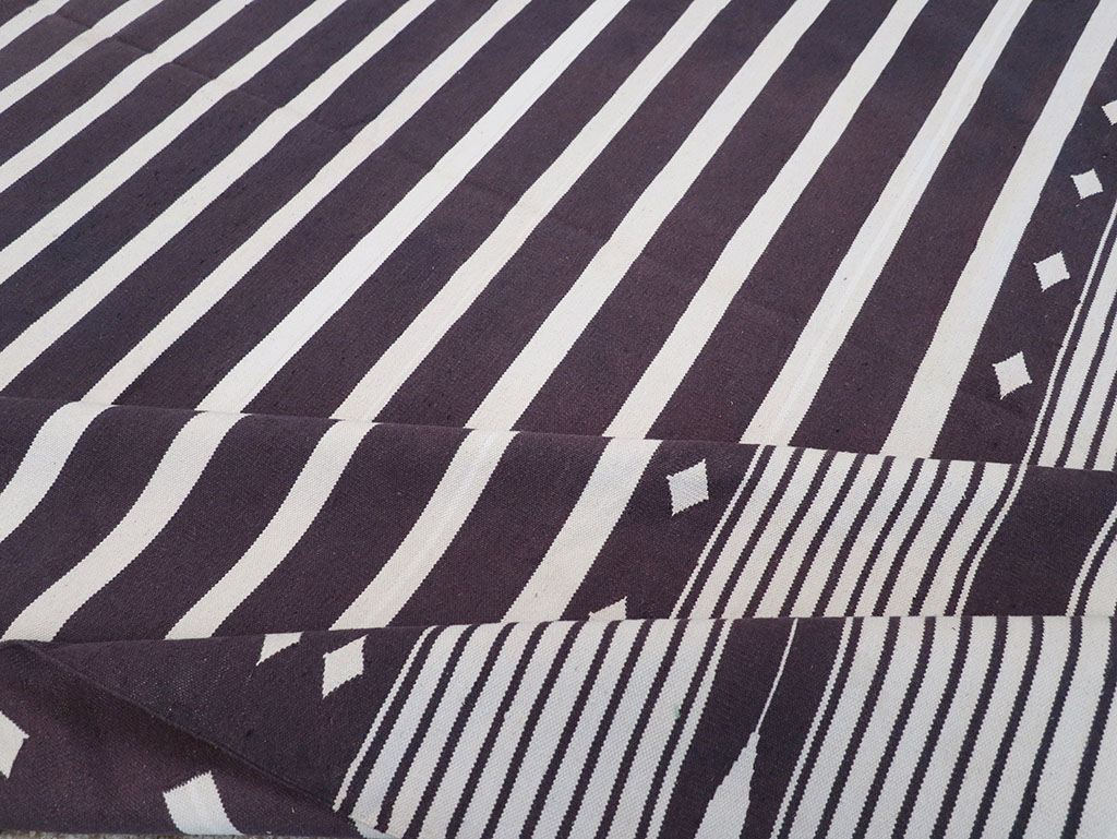 Modern Indian Flatweave Dhurrie Large Carpet, No.32614 - Gsblank