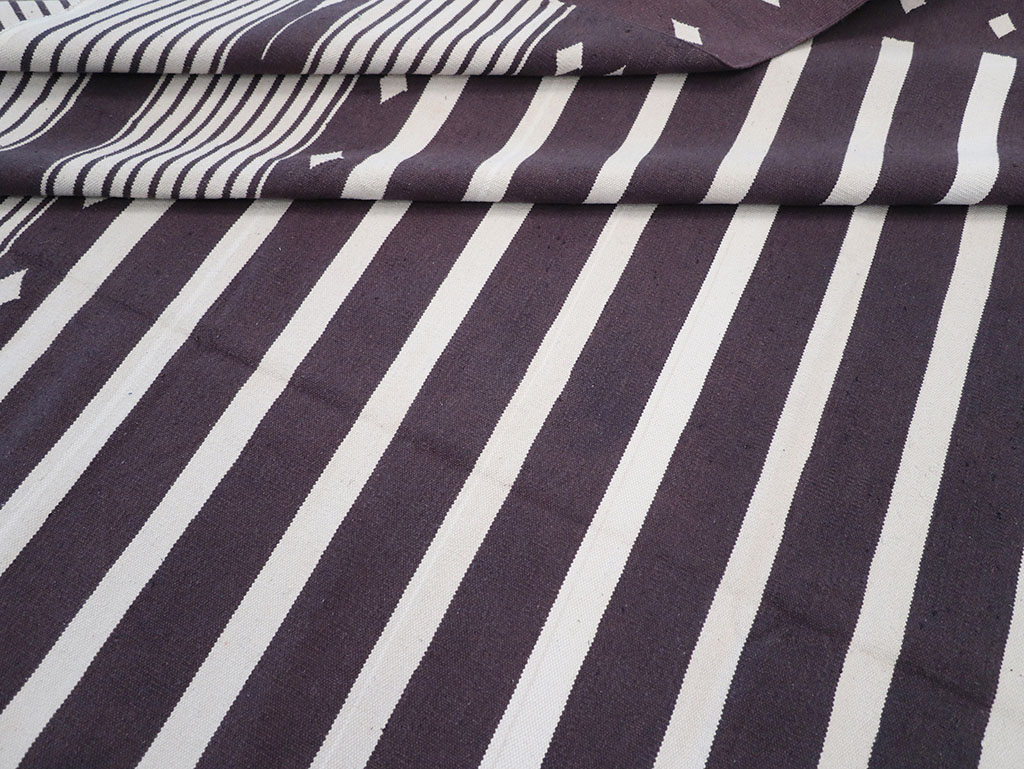 Modern Indian Flatweave Dhurrie Large Carpet, No.32614 - Gsblank