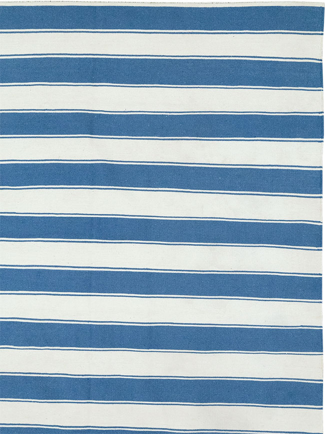 Modern Indian Cotton Dhurrie Room Size Carpet, No.32615 - Gsblank