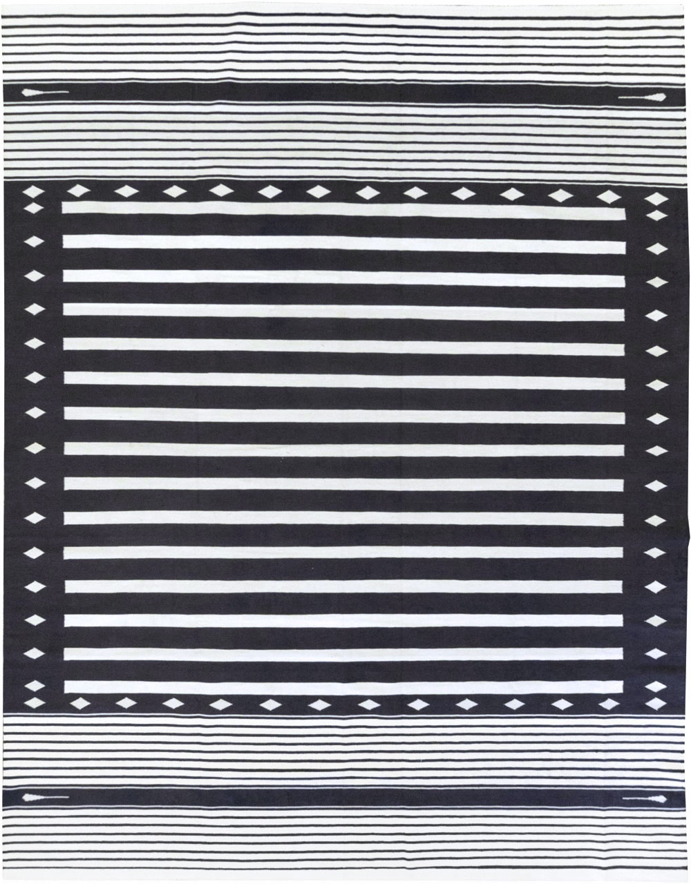 Modern Indian Flatweave Dhurrie Room Size Carpet, No.32616 - Gsblank