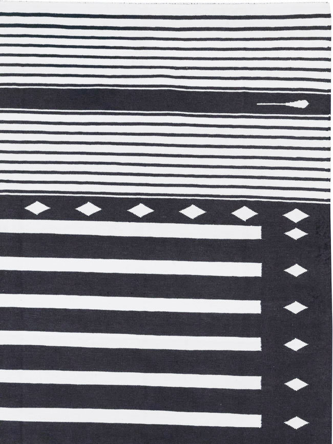 Modern Indian Flatweave Dhurrie Room Size Carpet, No.32616 - Gsblank