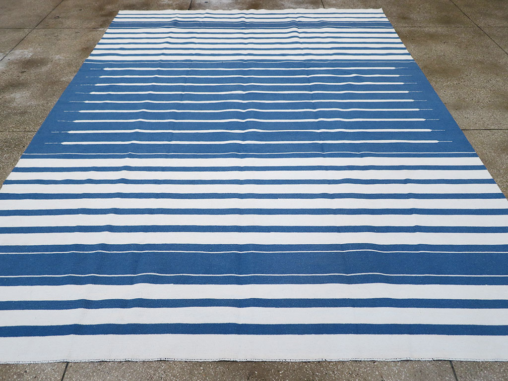 Modern Indian Flatweave Dhurrie Room Size Carpet, No.32619 - Gsblank