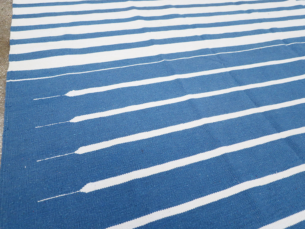 Modern Indian Flatweave Dhurrie Room Size Carpet, No.32619 - Gsblank