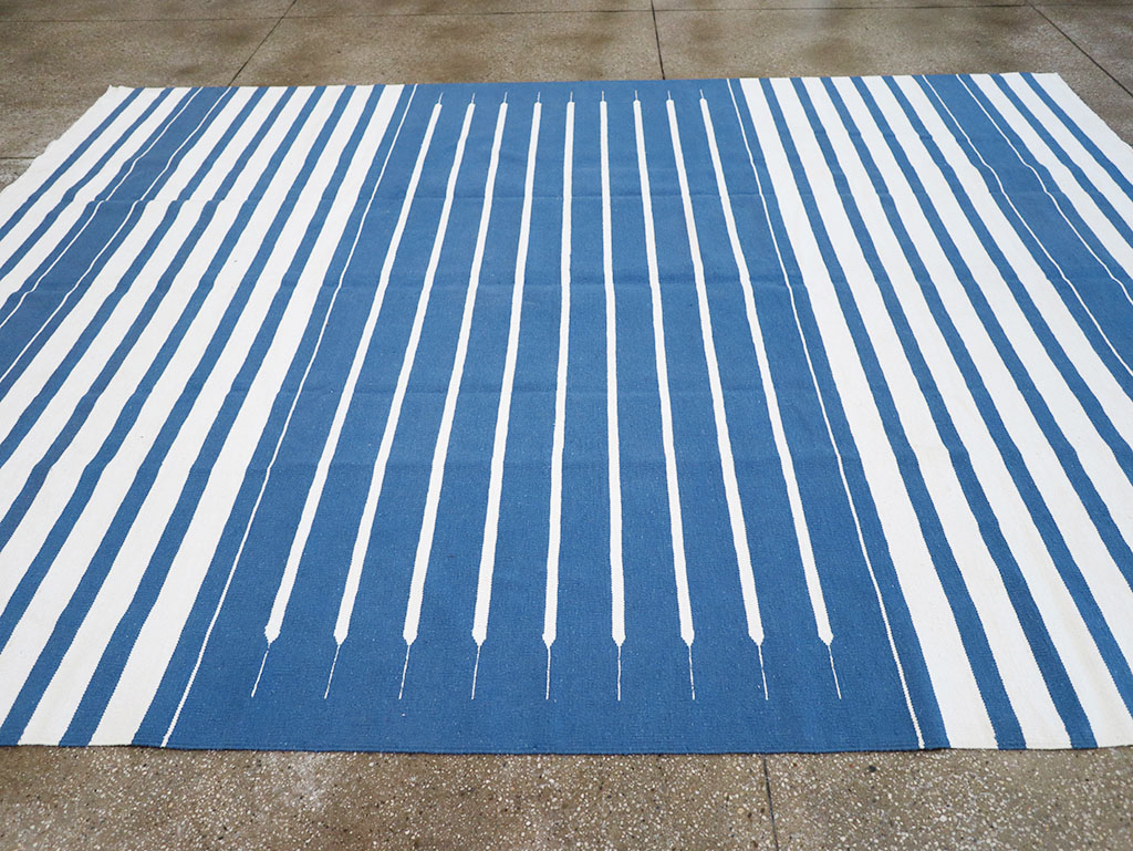 Modern Indian Flatweave Dhurrie Room Size Carpet, No.32619 - Gsblank