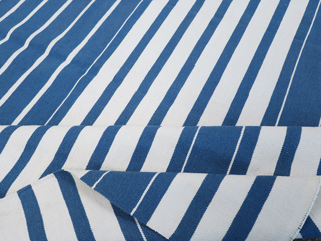 Modern Indian Flatweave Dhurrie Room Size Carpet, No.32619 - Gsblank