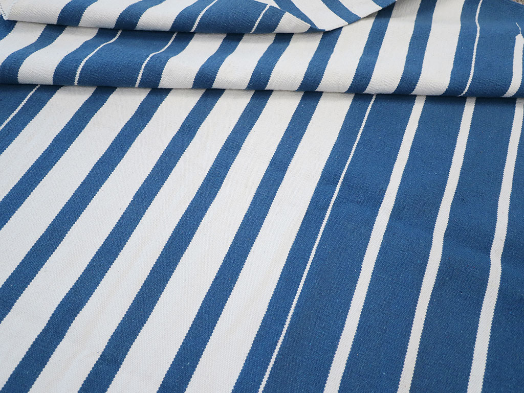 Modern Indian Flatweave Dhurrie Room Size Carpet, No.32619 - Gsblank