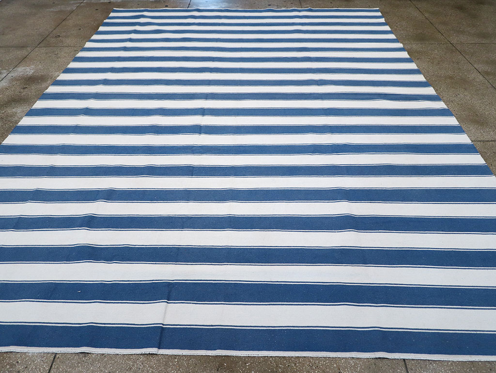 Modern Indian Flatweave Dhurrie Room Size Carpet, No.32620 - Gsblank