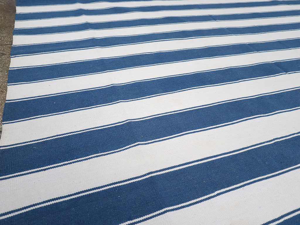 Modern Indian Flatweave Dhurrie Room Size Carpet, No.32620 - Gsblank