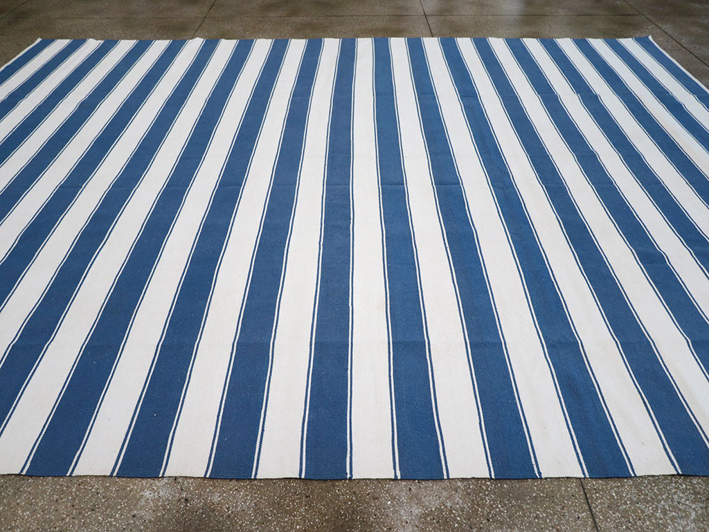 Modern Indian Flatweave Dhurrie Room Size Carpet, No.32620 - Gsblank