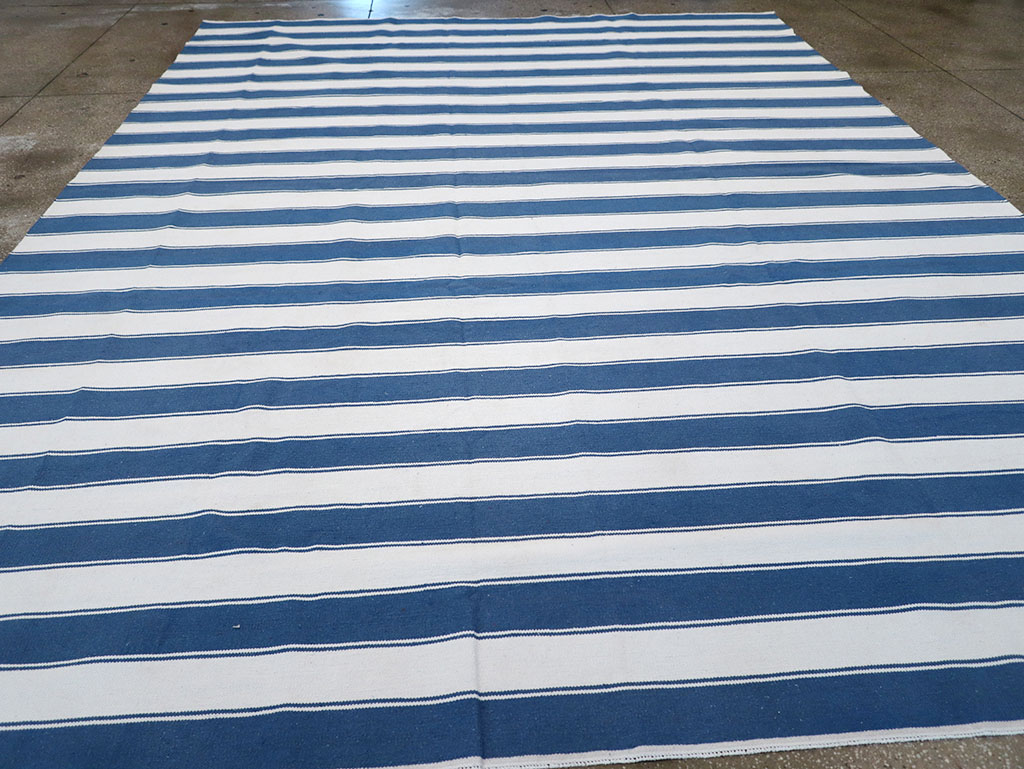 Modern Indian Flatweave Dhurrie Room Size Carpet, No.32620 - Gsblank