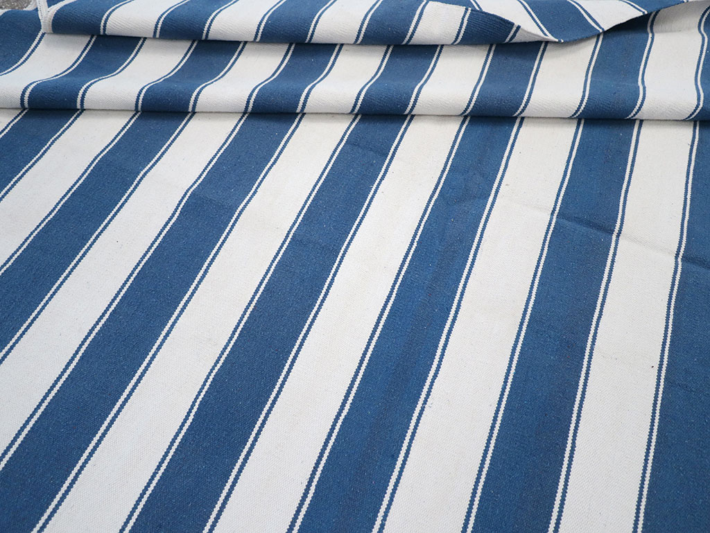 Modern Indian Flatweave Dhurrie Room Size Carpet, No.32620 - Gsblank