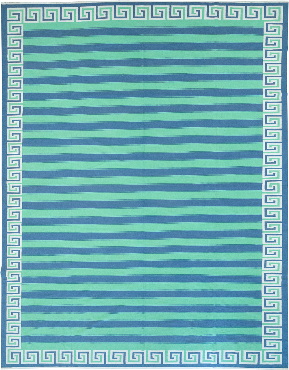 Modern Indian Flatweave Dhurrie Large Carpet, No.32621 - Gsblank