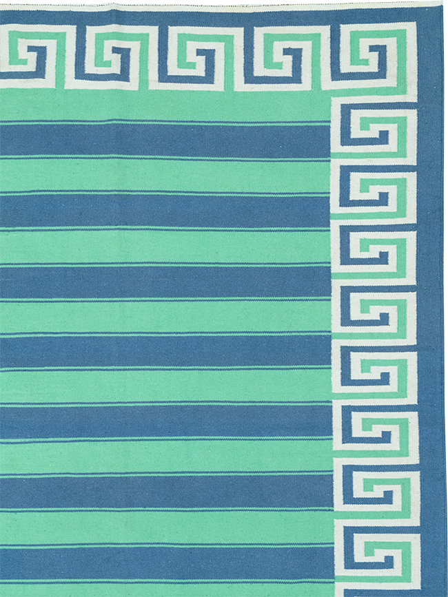 Modern Indian Flatweave Dhurrie Large Carpet, No.32621 - Gsblank