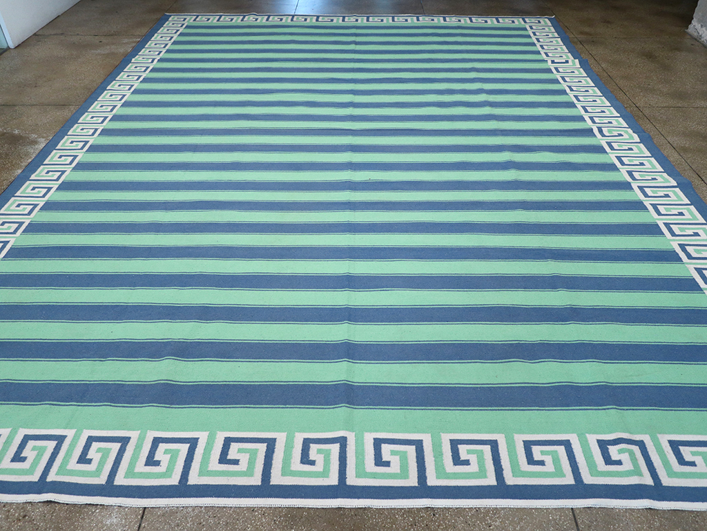 Modern Indian Flatweave Dhurrie Large Carpet, No.32621 - Gsblank