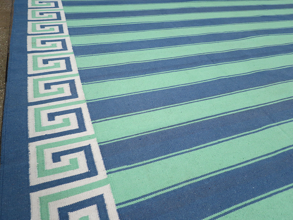 Modern Indian Flatweave Dhurrie Large Carpet, No.32621 - Gsblank