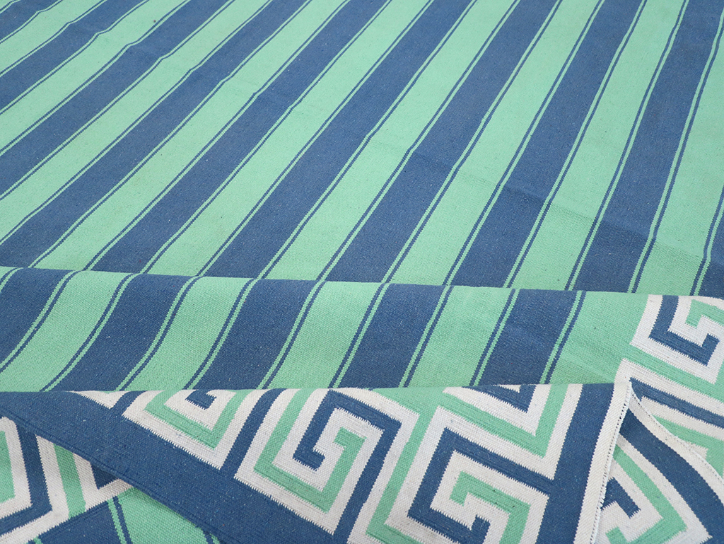 Modern Indian Flatweave Dhurrie Large Carpet, No.32621 - Gsblank