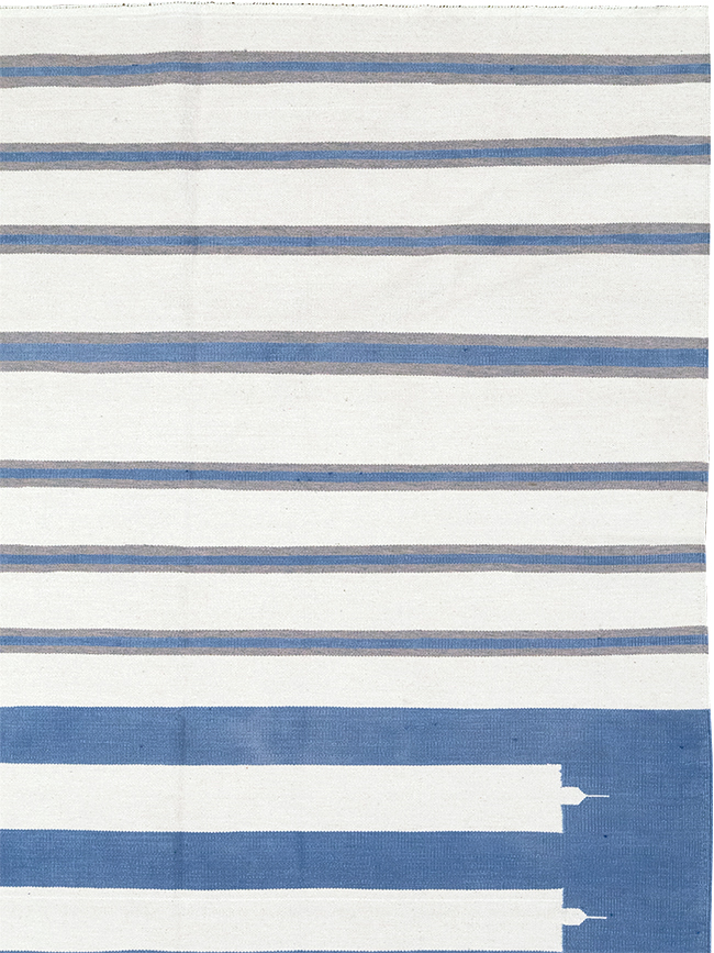 Modern Indian Flatweave Dhurrie Room Size Carpet, No.32622 - Gsblank