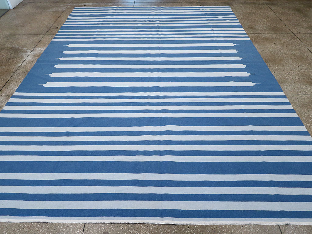 Modern Indian Flatweave Dhurrie Large Room Size Carpet, No.32623 - Gsblank