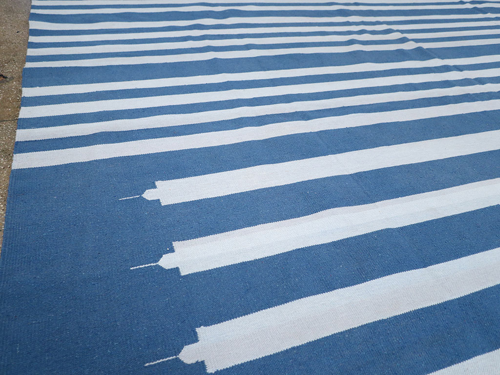 Modern Indian Flatweave Dhurrie Large Room Size Carpet, No.32623 - Gsblank