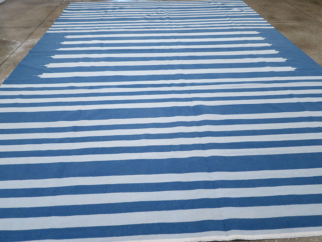 Modern Indian Flatweave Dhurrie Large Room Size Carpet, No.32623 - Gsblank