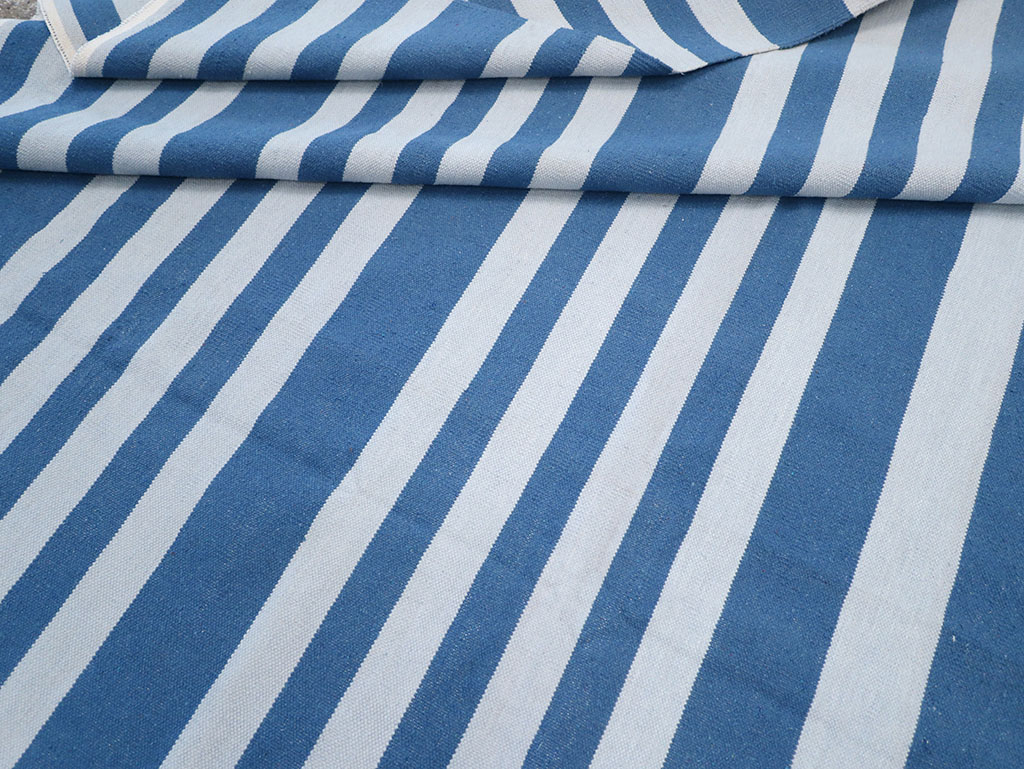 Modern Indian Flatweave Dhurrie Large Room Size Carpet, No.32623 - Gsblank