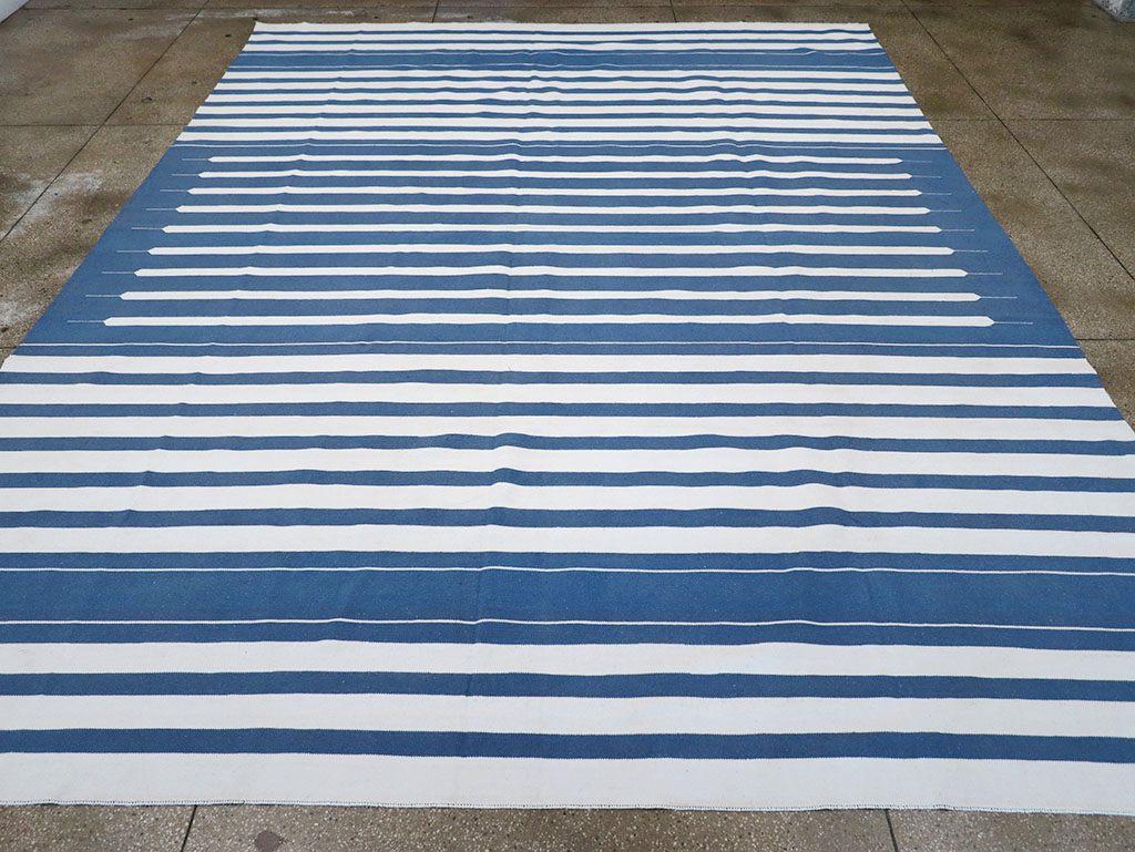 Modern Indian Flatweave Dhurrie Large Room Size Carpet, No.32626 - Gsblank