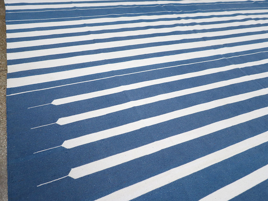 Modern Indian Flatweave Dhurrie Large Room Size Carpet, No.32626 - Gsblank