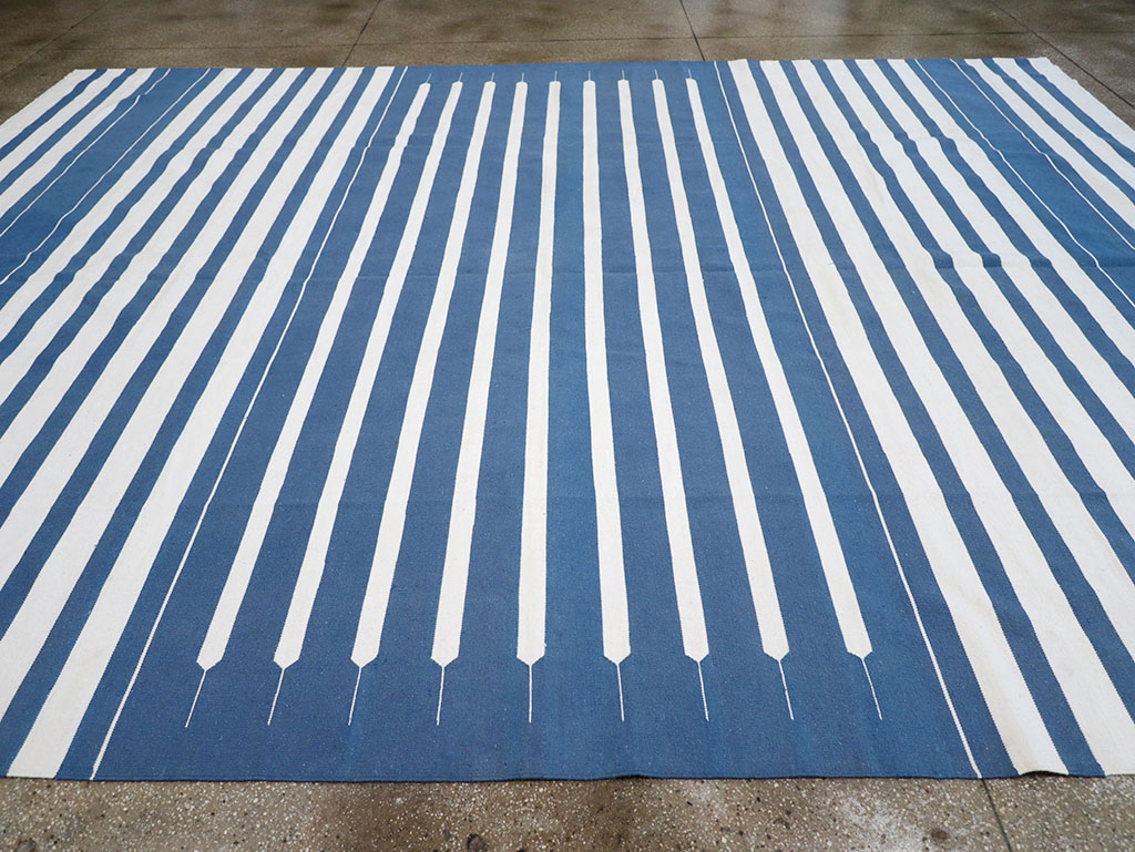 Modern Indian Flatweave Dhurrie Large Room Size Carpet, No.32626 - Gsblank