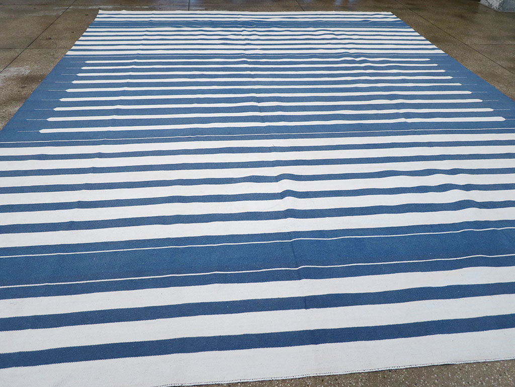 Modern Indian Flatweave Dhurrie Large Room Size Carpet, No.32626 - Gsblank