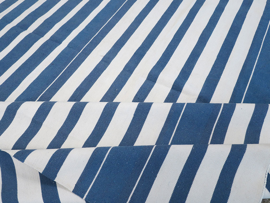 Modern Indian Flatweave Dhurrie Large Room Size Carpet, No.32626 - Gsblank