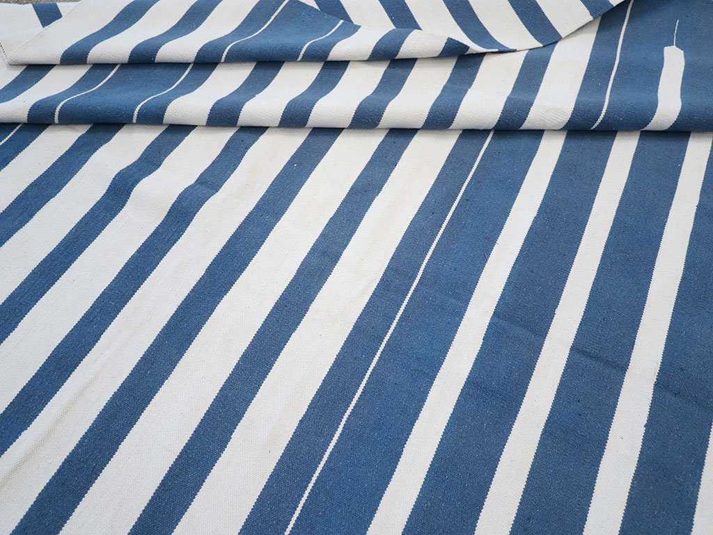 Modern Indian Flatweave Dhurrie Large Room Size Carpet, No.32626 - Gsblank