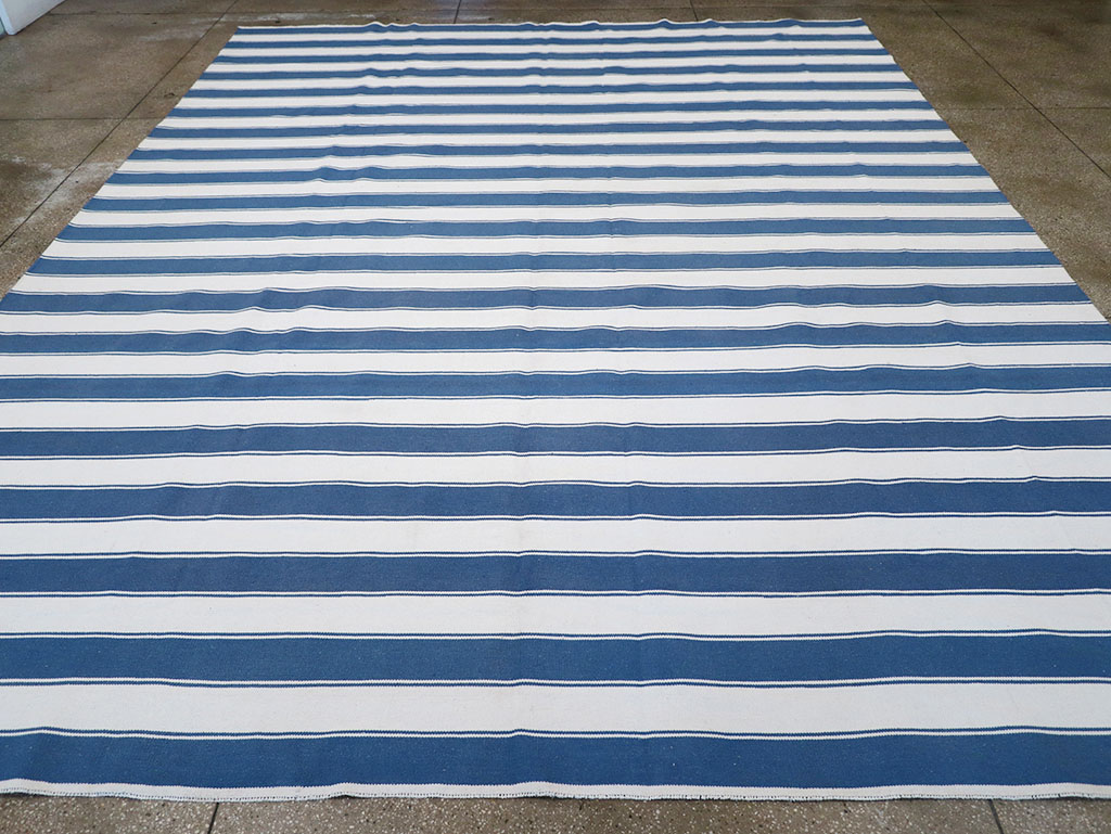 Modern Indian Flatweave Dhurrie Large Room Size Carpet, No.32627 - Gsblank