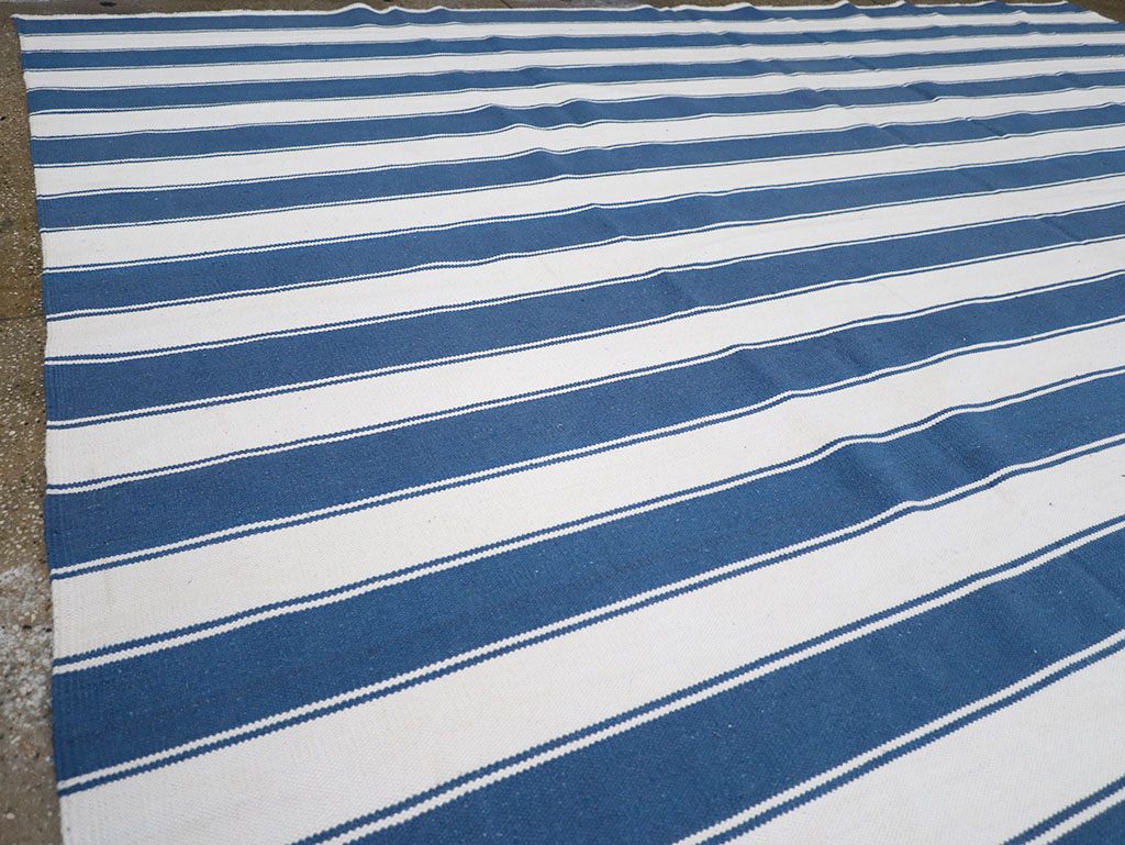 Modern Indian Flatweave Dhurrie Large Room Size Carpet, No.32627 - Gsblank