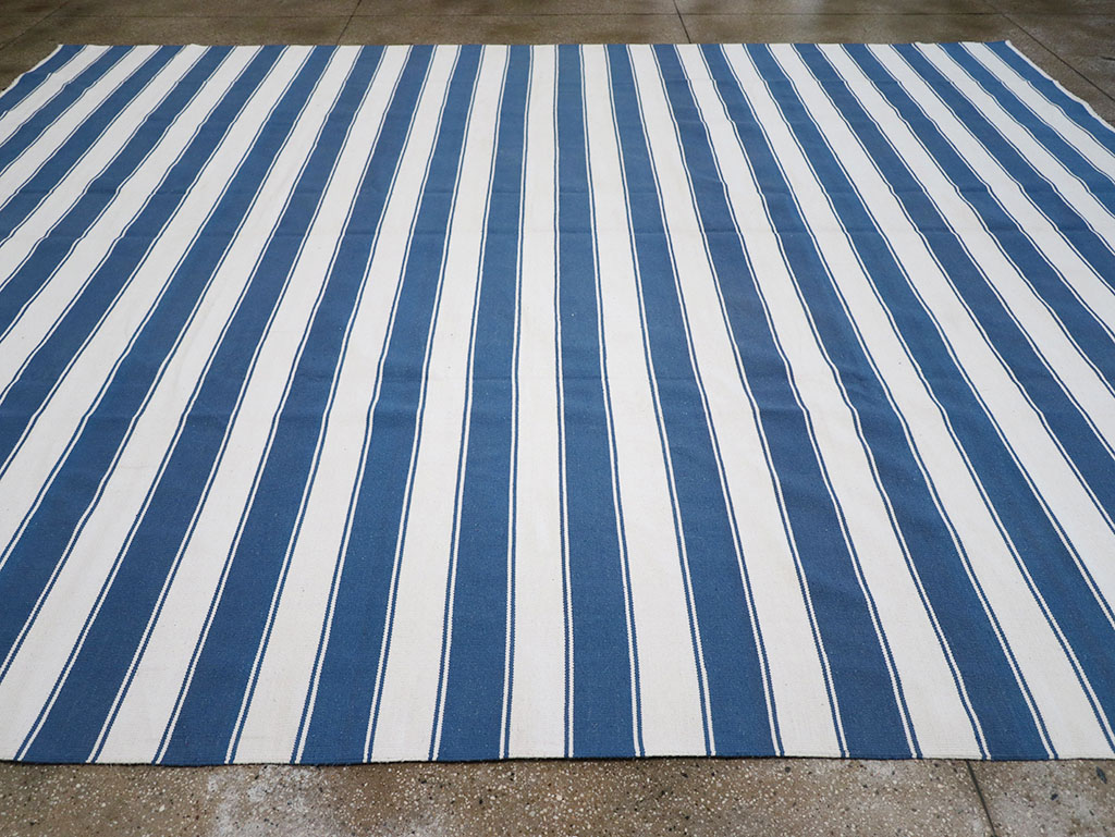 Modern Indian Flatweave Dhurrie Large Room Size Carpet, No.32627 - Gsblank